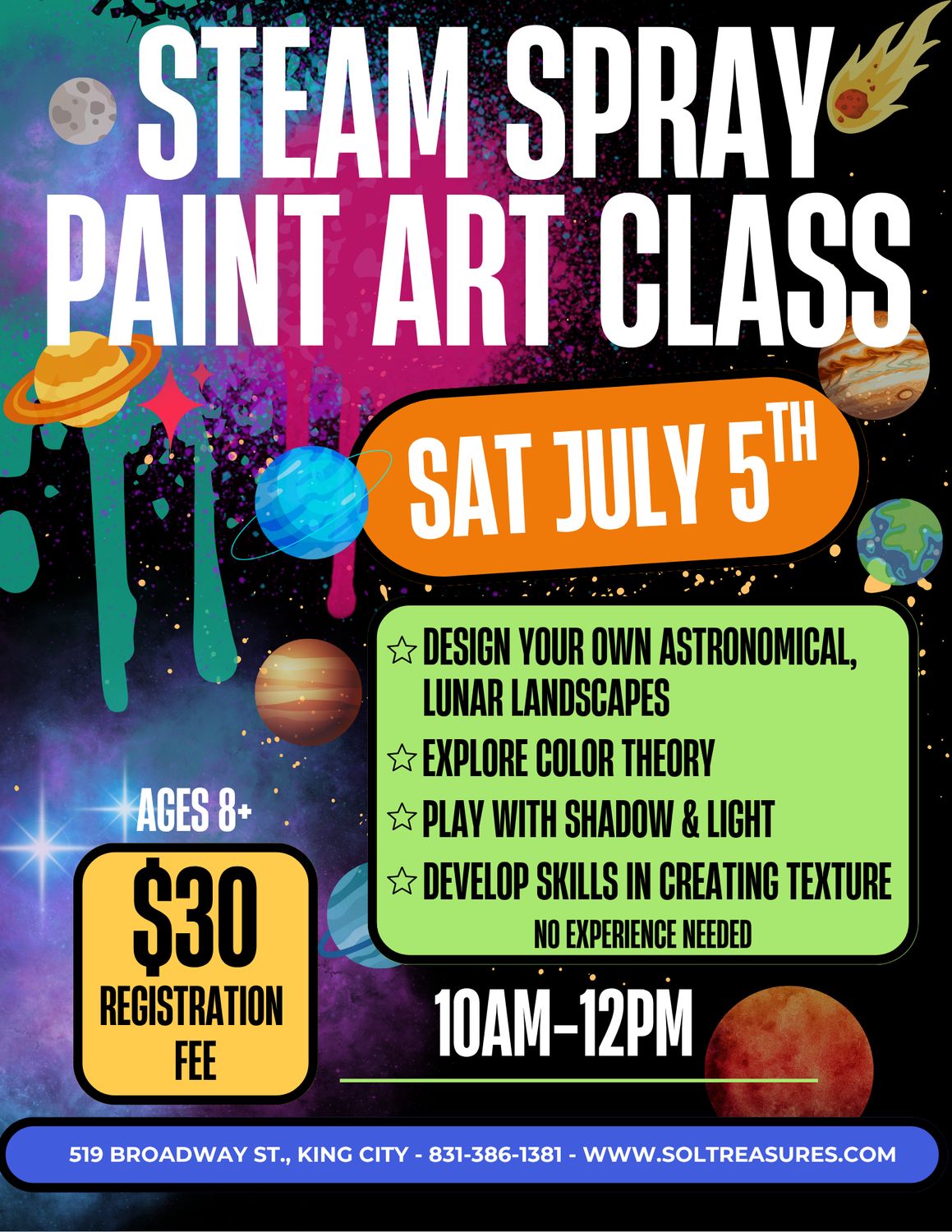STEAM Spray Paint Art Class