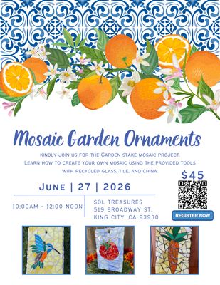 Mosaic Garden Ornaments Workshop Mosaic Garden Ornaments Workshop