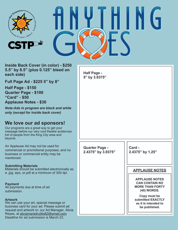 Anything Goes Program Ad Opportunities