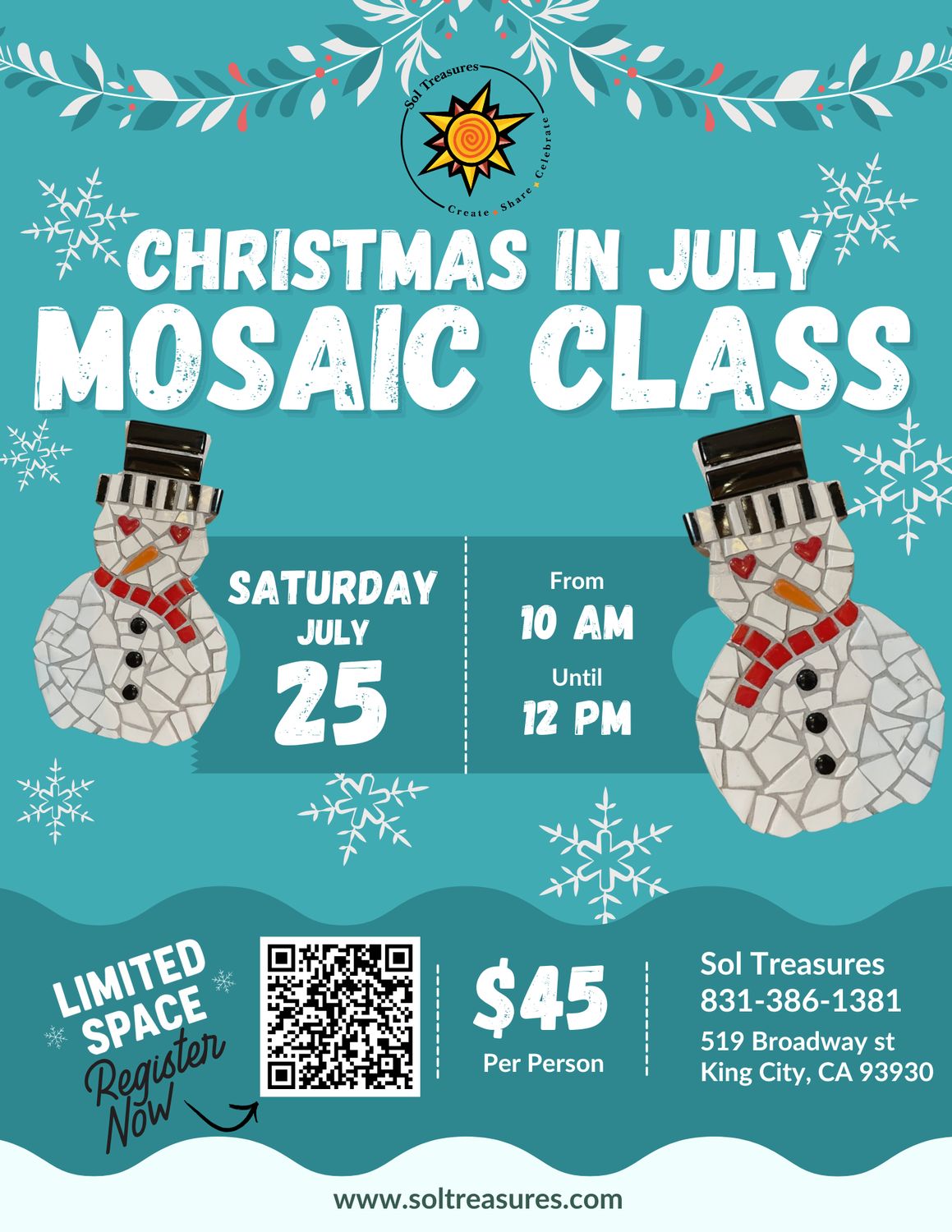Christmas in July Mosaic Class