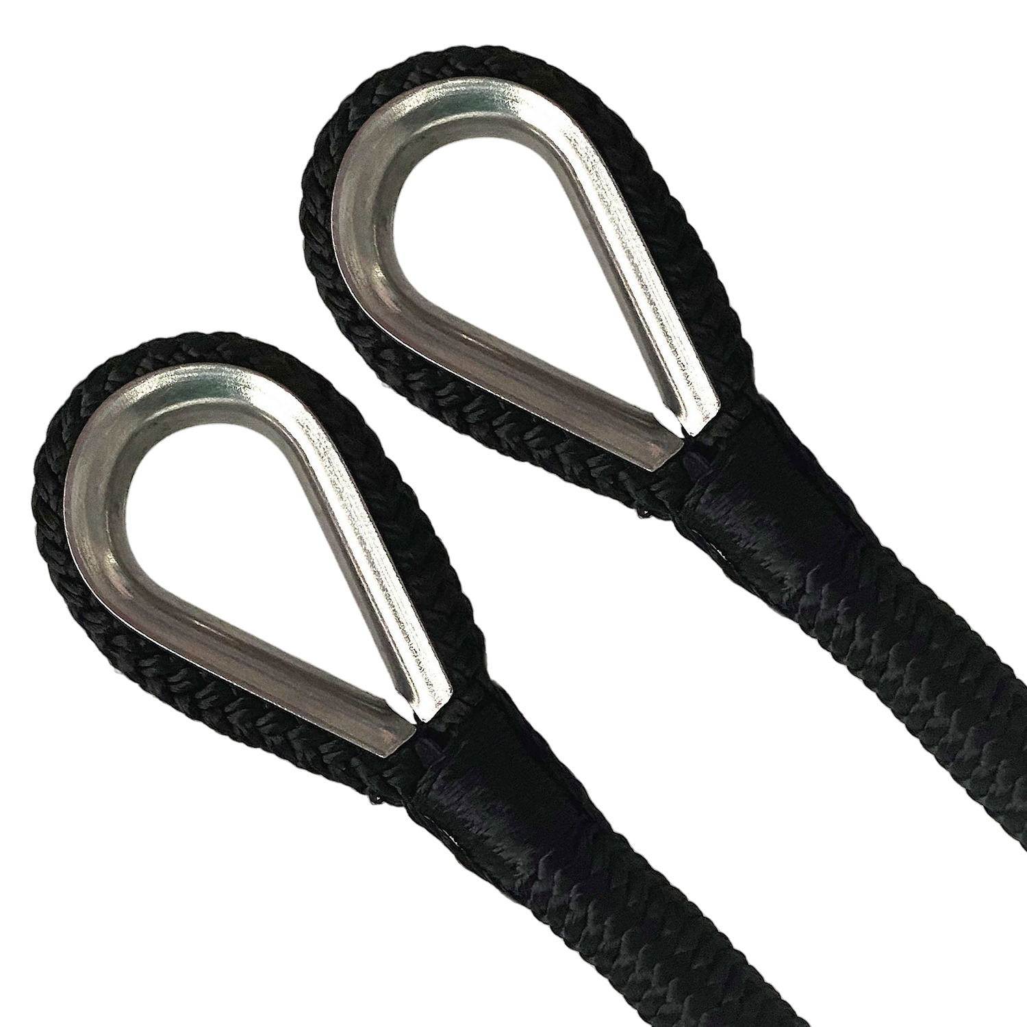 Set da 2 cime da ormeggio nere impiombate con redancia inox