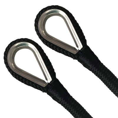 Set da 2 cime da ormeggio nere impiombate con redancia inox