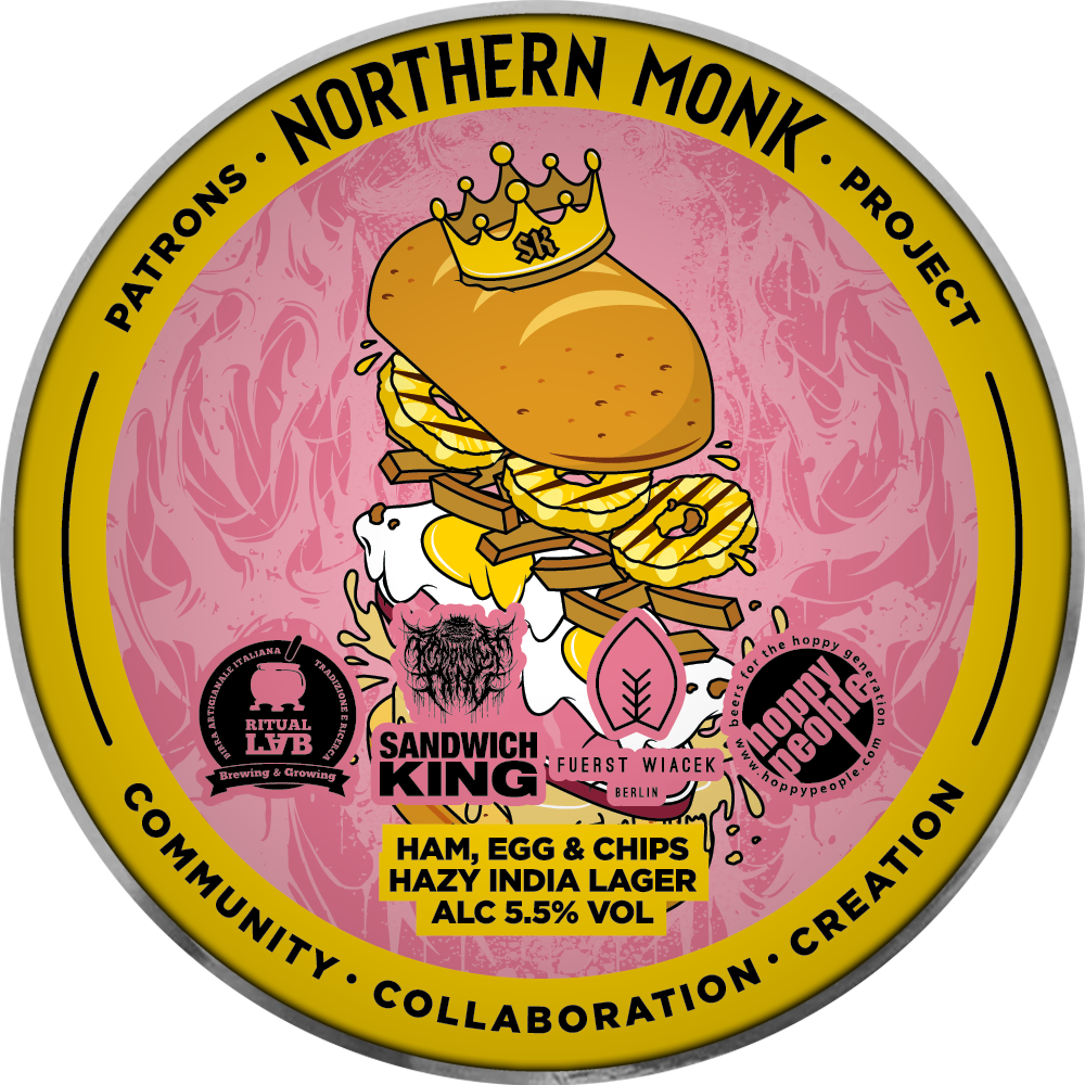 PP49 02 Sandwich King Ritual Lab Hoppy People Fuerst Wiacek Ham Eggs and Chips - Hazy Lager, 5.5%