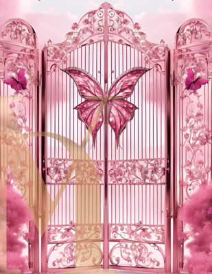 Digital Rose Gold Pink Gate w/Butterfly