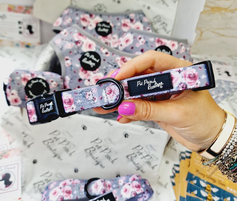 Pet Pooch Boutique Secret Garden Floral Dog Collar: Small & Medium