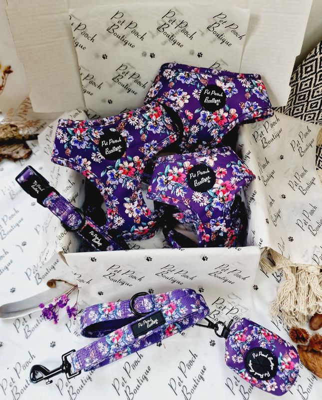 Pet Pooch Boutique Purple Country Cowgirl Dog Harness: Small, Medium & Large