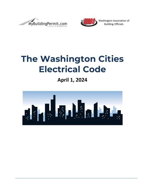 Washington Cities Electrical Code, 2024 Edition