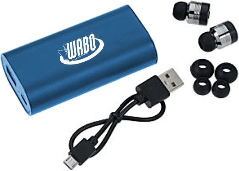 Power Bank w/True Wireless Earbuds