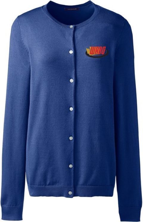 Land's End Crew Cardigan Sweater (Dark Blue) - Women's