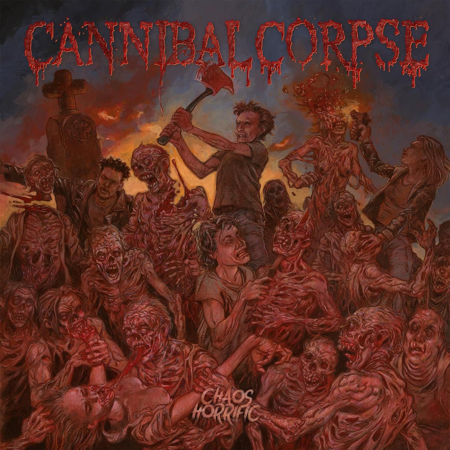 Cannibal Corpse -  Chaos Horrific (Red and Orange Ink Spots)