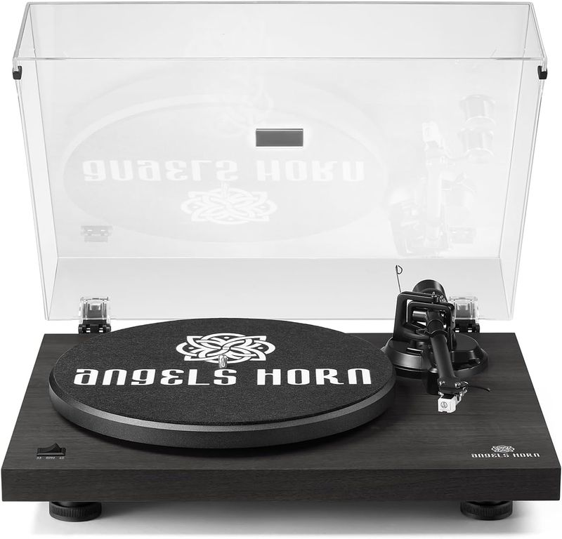 Angels Horn - High Fidelity Vinyl Record Player, Bluetooth Turntable. (BLACK). - Store DEMO