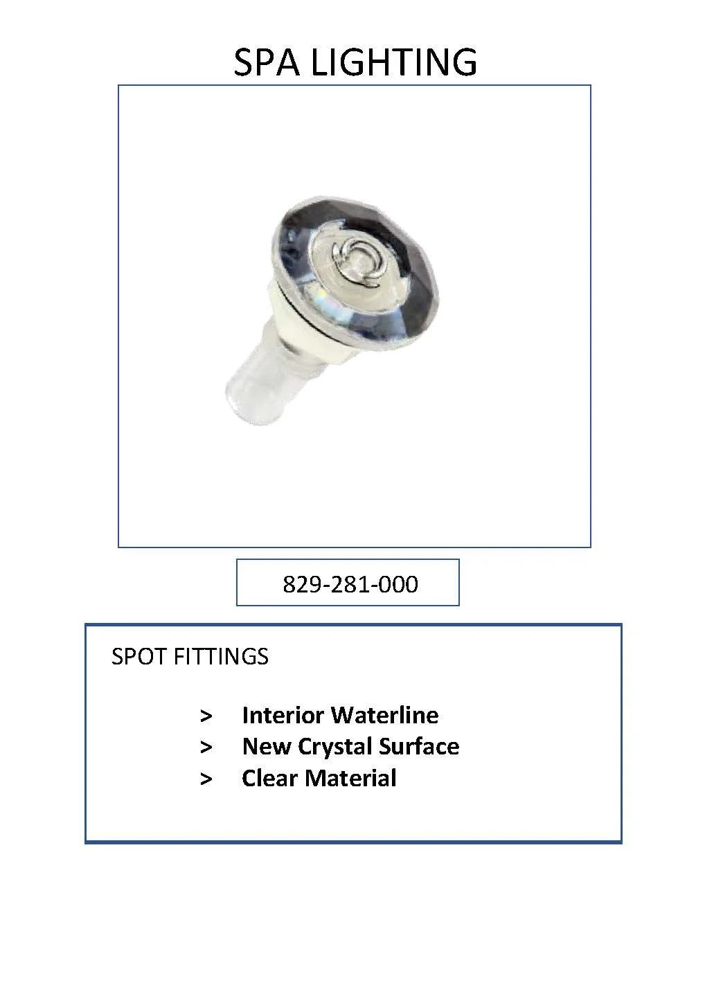 Spot Fittings (LED Lenses) Clear