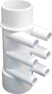 LAS SIX 3/4&quot; RIBBED BARB WATER PORTS, 2&quot; SOCKET * 2&quot; SOCKET