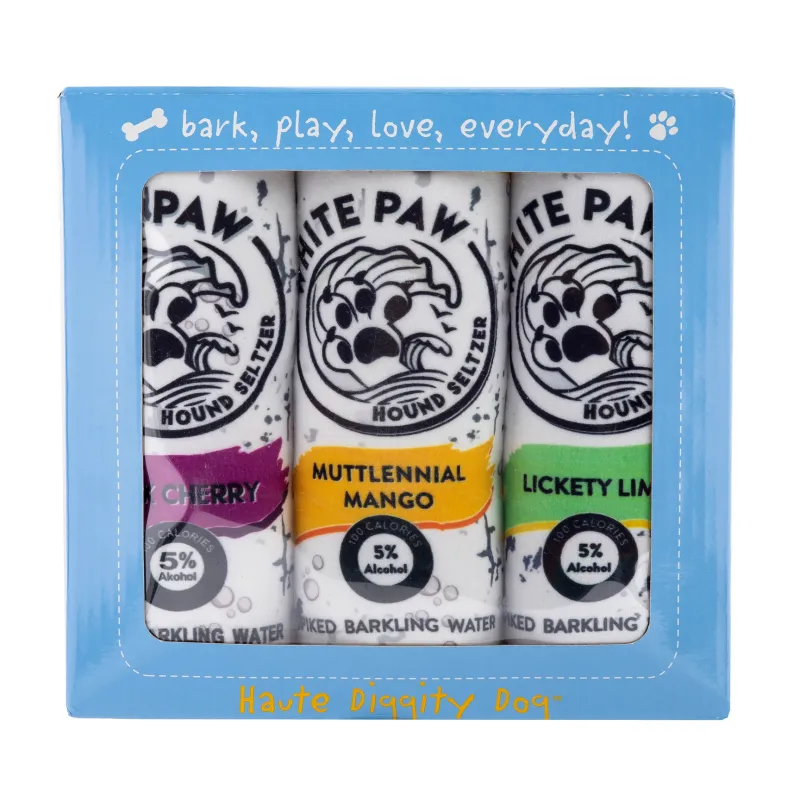 White Paw Hound Seltzer 3 Pack Dog Toys
