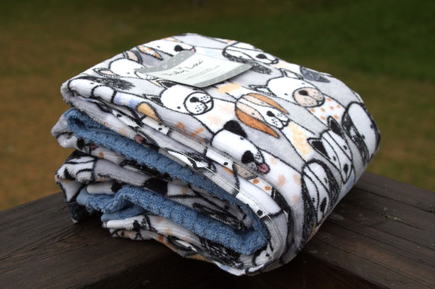 Blue &amp; Grey Doggy Dish Towels