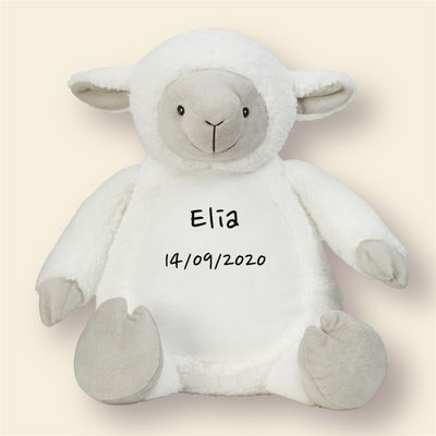 Knuffelbeer lammetje gepersonaliseerd