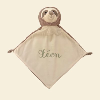 Luiaard Knuffeldoek gepersonaliseerd