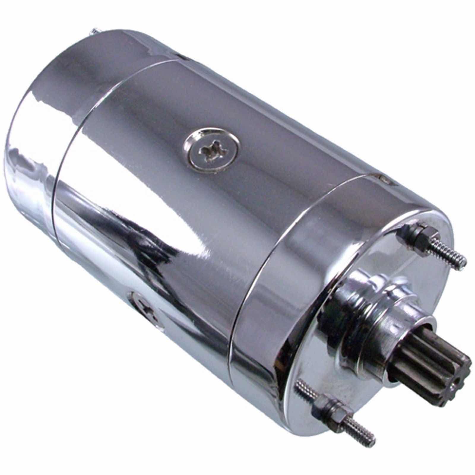HARLEY DAVIDSON STARTER 1971-1990 31570-73 CHROME 3.25 INCH CASE 10 SPLINE 1.4KW
