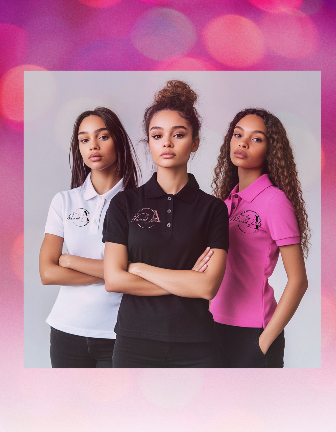 A&#39;lady Le Clothing Customizable 1 Logo 1-3 Color Womens Business Polo 3 Shirt Package  100% lanon