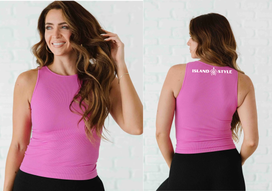Practice Long Ribbed High Neck Comfort Tank Crocus