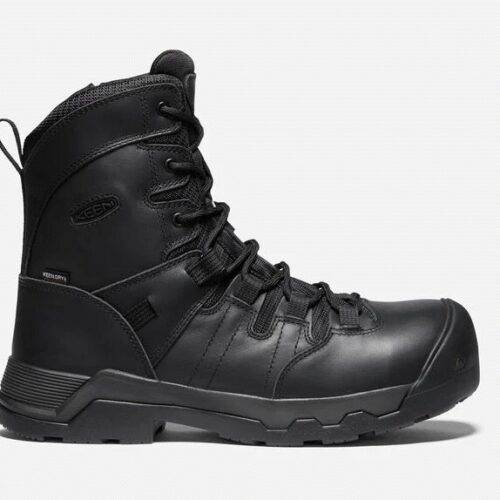 Bottes de securite KEEN Oshawa+ 8" Impermeables CSA a Embout Carbone avec Fermeture Eclair 1022107 pour homme, Couleur: Noir, Taille: 10