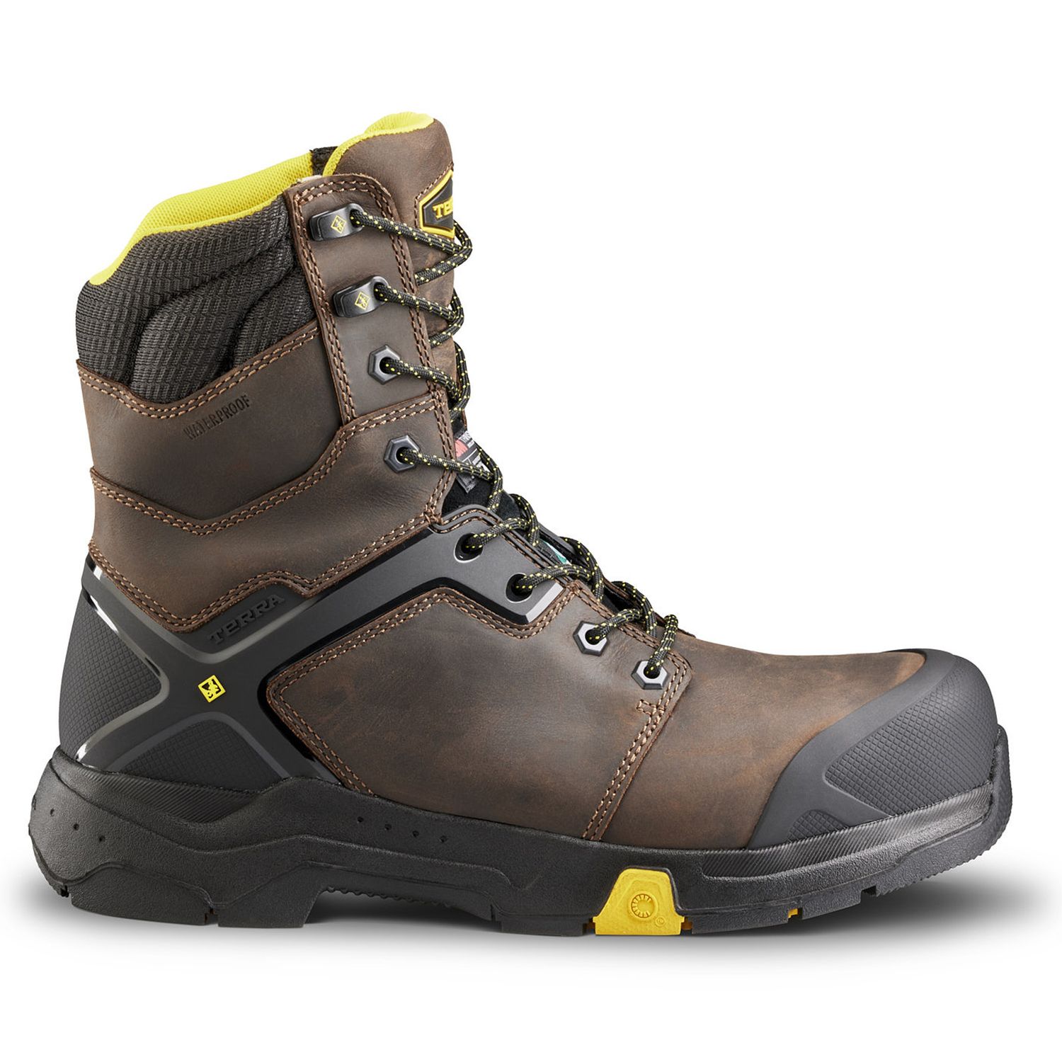 Bottes de travail Terra 4TCRBN Carbine Imperméable avec embout composite, Couleur: Brun, Taille: 10