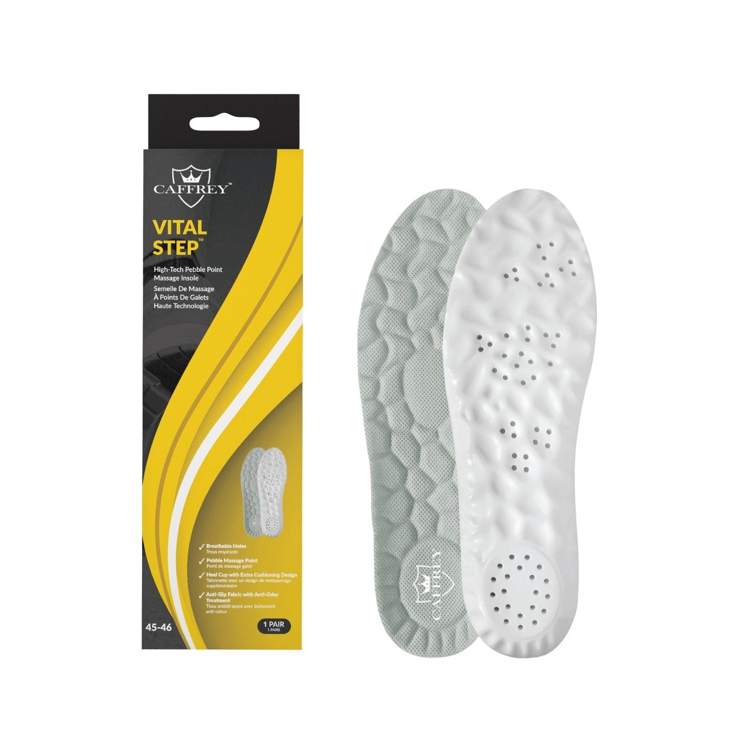 Semelles Caffrey VITALSTEP Massage haute technologie, Couleur: Vert, Taille: 35/36