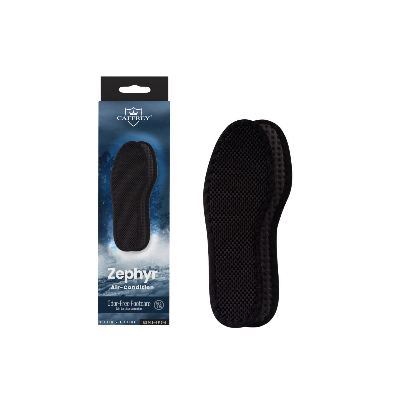 Semelles Caffrey ZEPHYR Respirantes, Couleur: Noir, Taille: 6