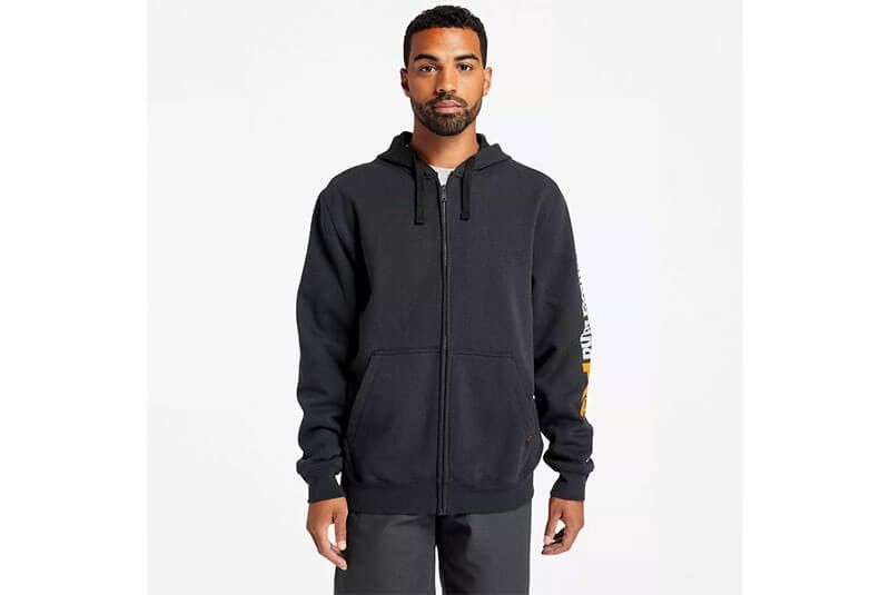 Sweatshirt Timberland Pro TB0A235X Hood Honcho Sport à fermeture éclair complète, Couleur: Noir, Taille: L