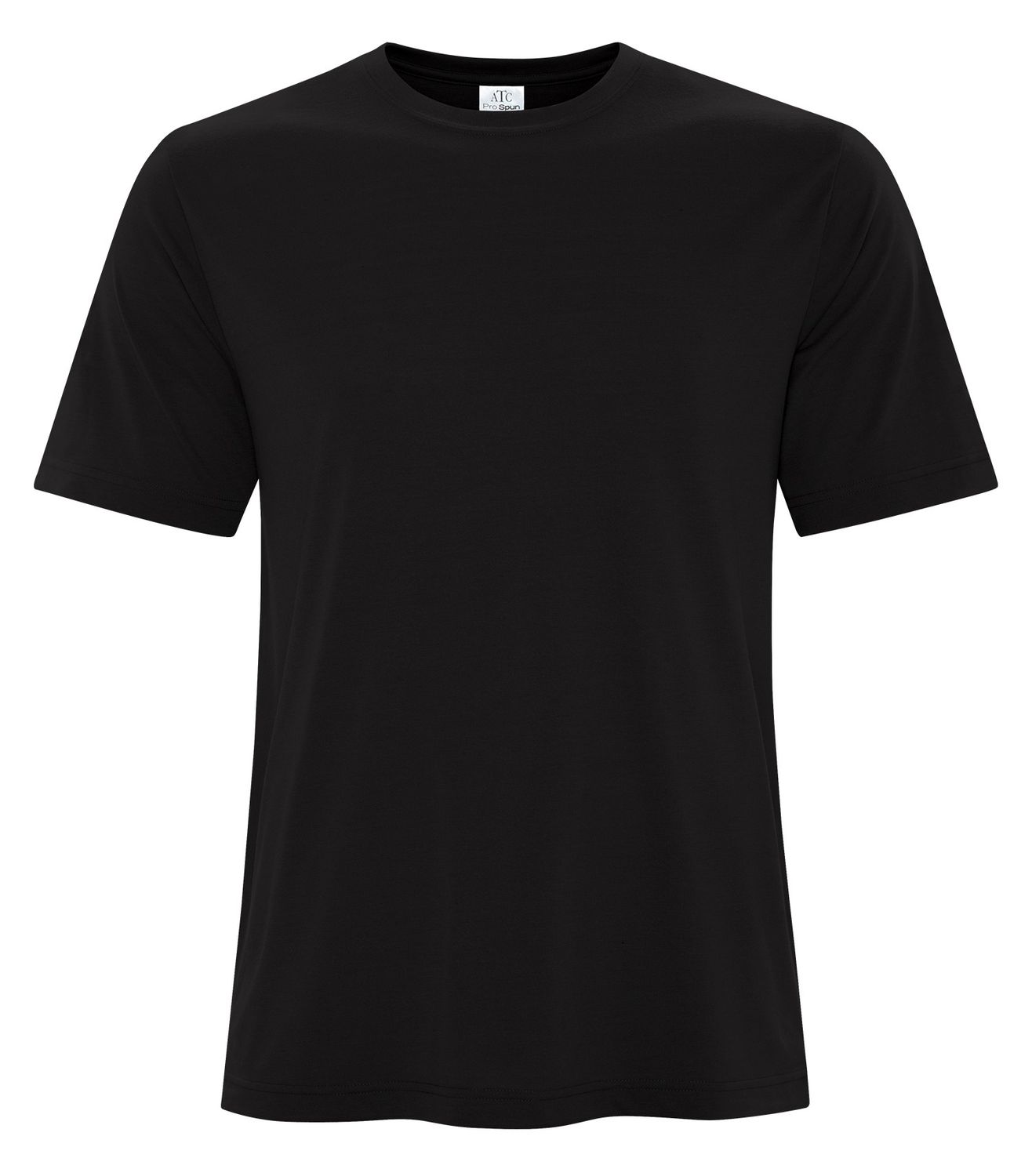 T-shirt ATC™ PRO SPUN® ATC3600 Polyester, Couleur: Noir, Taille: XS