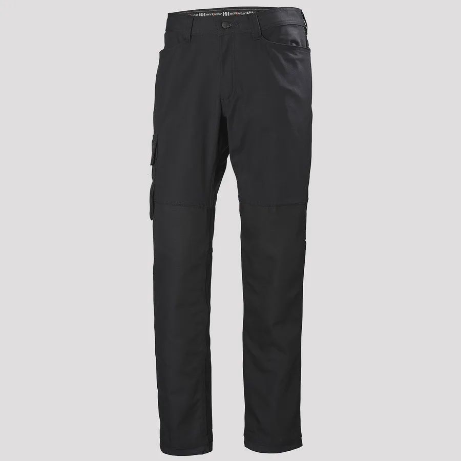 Pantalon Oxford HH Workwear 77466 Coton Polyester Élasthanne, Couleur: Noir, Longueur: 32, Taille: 38