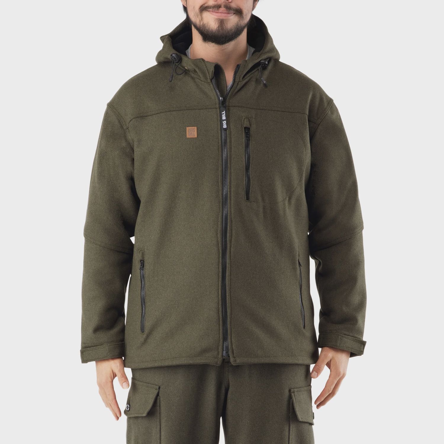 Veste Big Bill JKTMER Laine mérino, Couleur: Vert, Taille: M