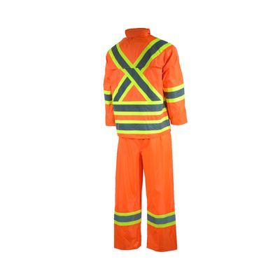 Ensemble imperméable 10/4 job 87R88OR en nylon haute visibilité
