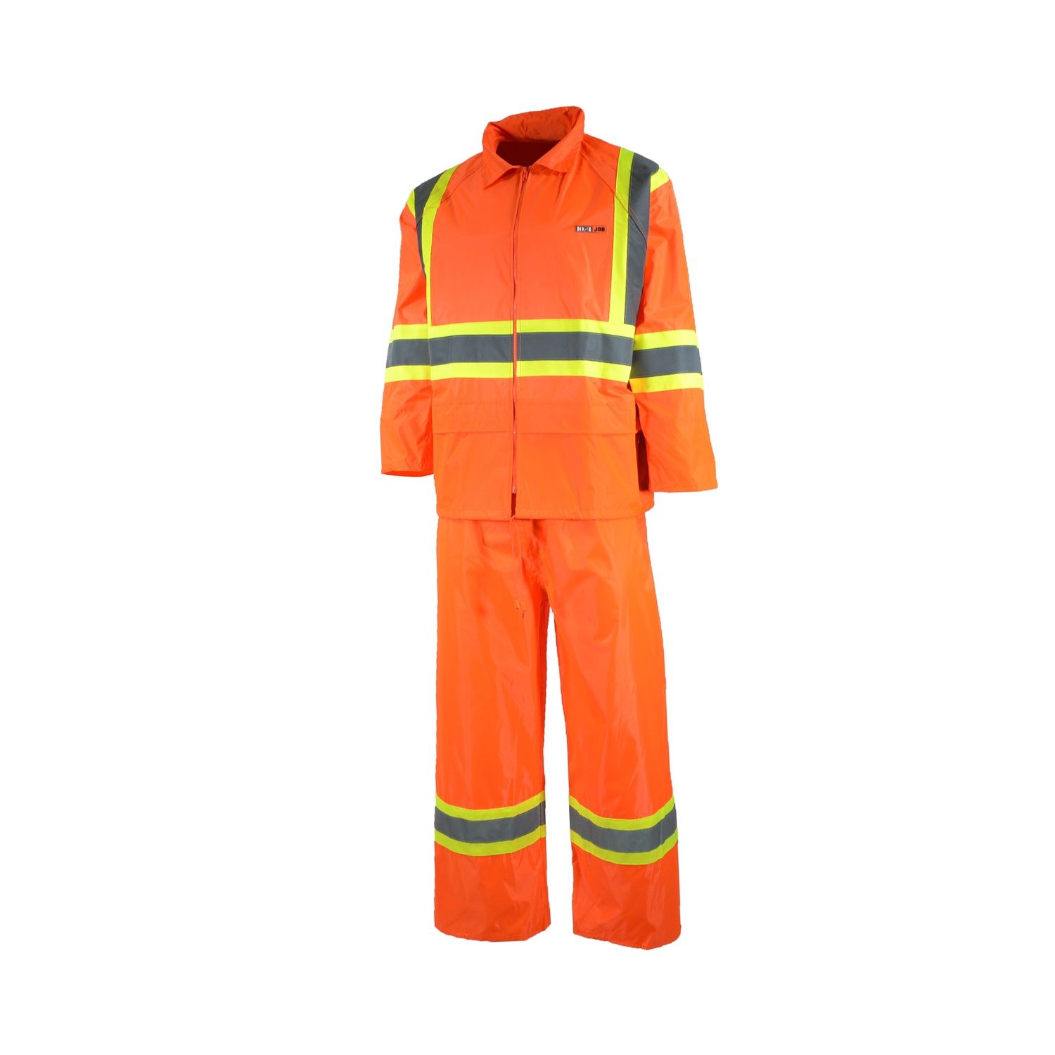 Ensemble imperméable 10/4 job 87R88OR en nylon haute visibilité, Couleur: Orange, Taille: S