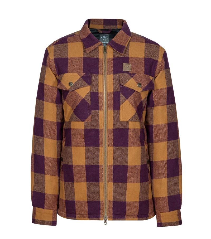 Chemise Pilote et Filles PF4002 Rembourrée, Couleur: Prune/Camel, Taille: S