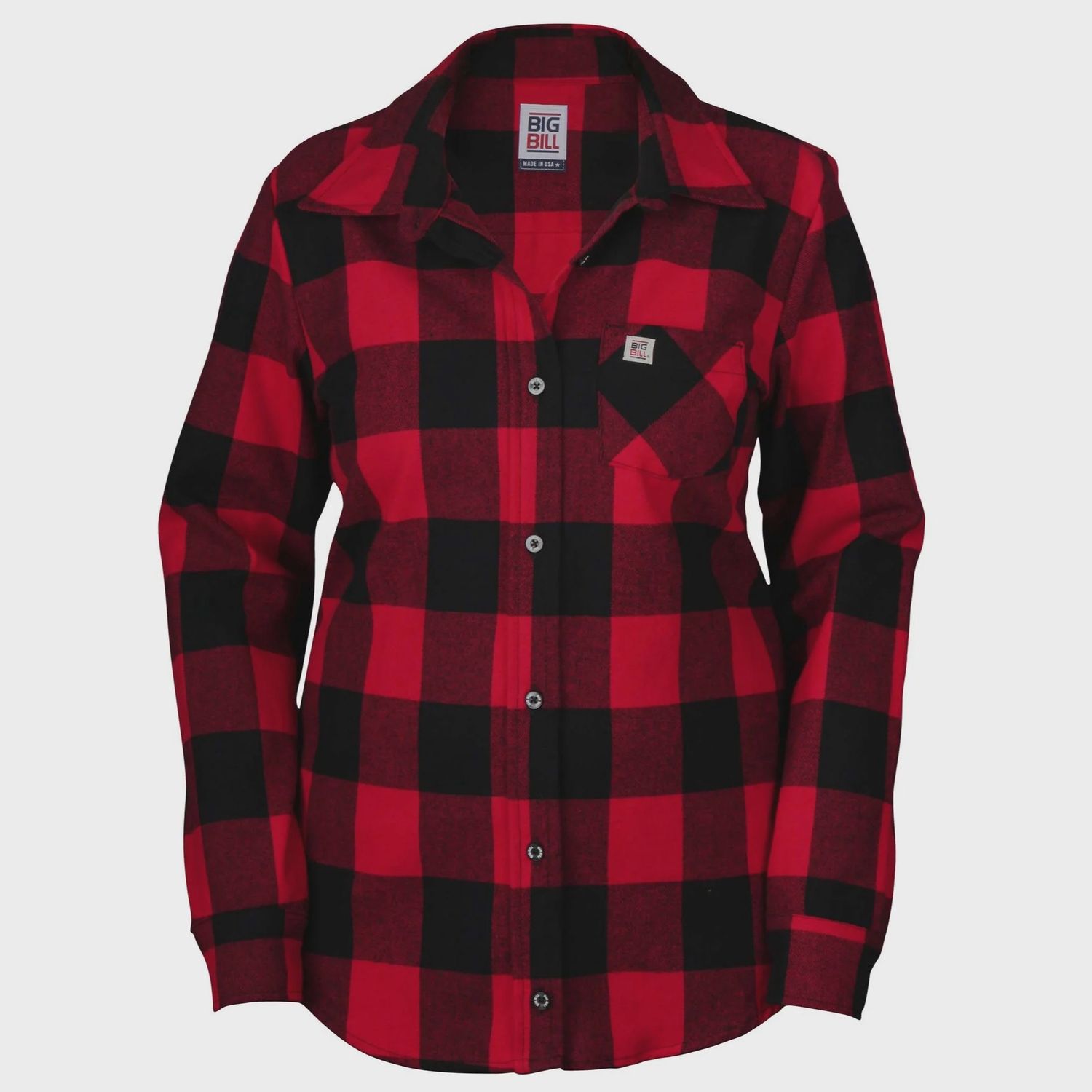 ***Chemise Big Bill W121 Flanelle Premium pour femme, Couleur: Rouge, Taille: 2XL