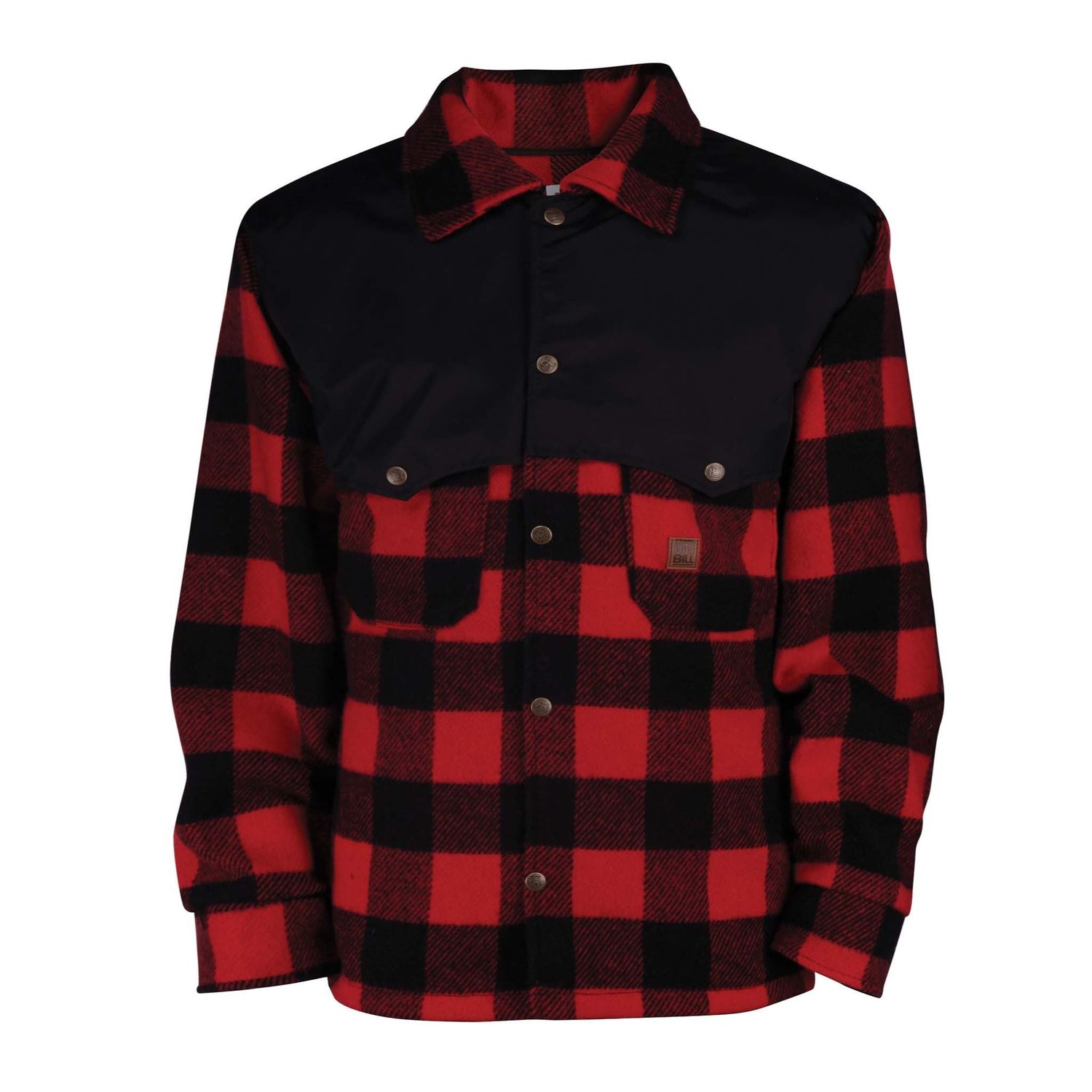 Chemise Big Bill 472 Laine Dos et devant Nylon, Couleur: Rouge, Taille: S