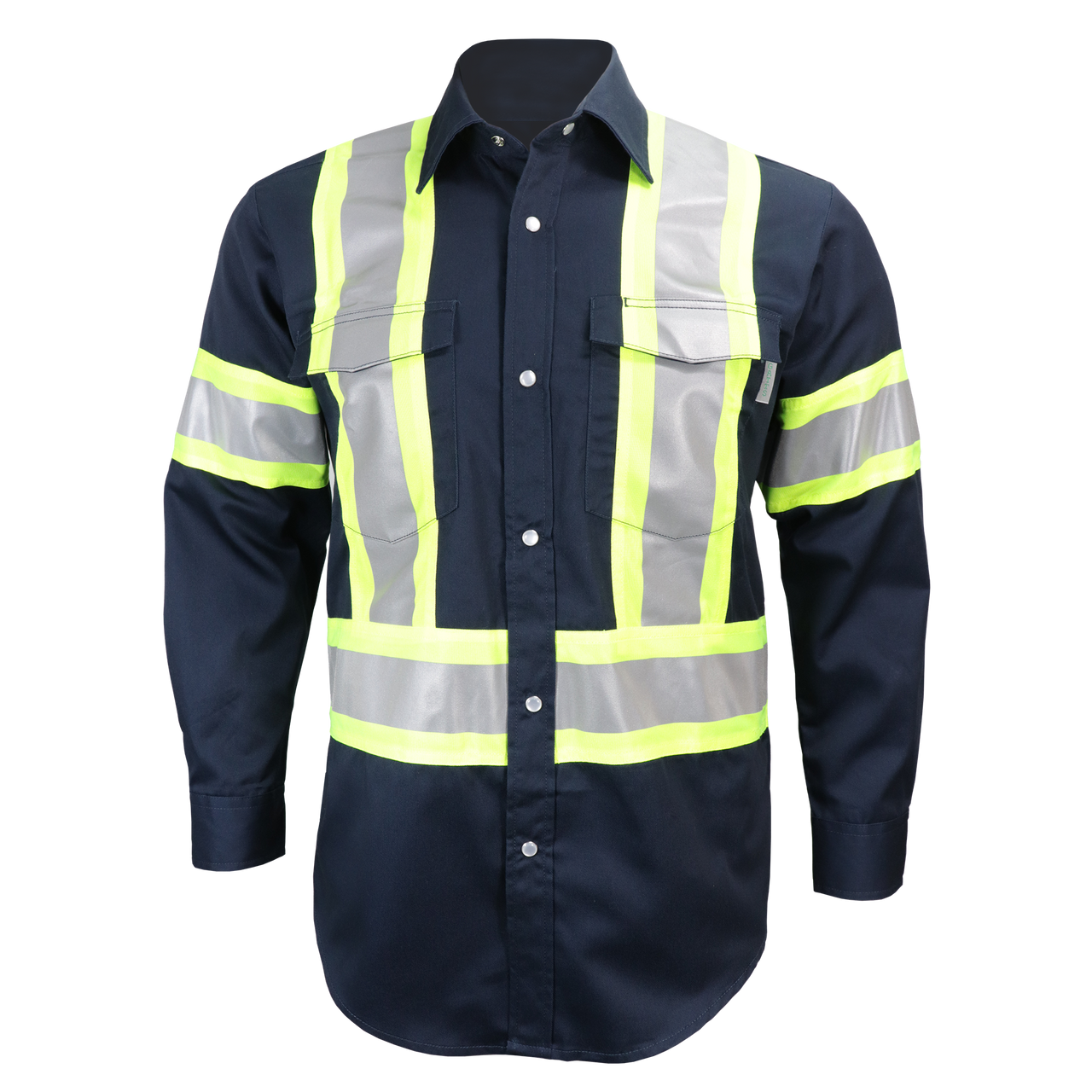 Chemise de travail GATTS WORKWEAR 625SX4 Haute visibilité, Couleur: Marine, Taille: S