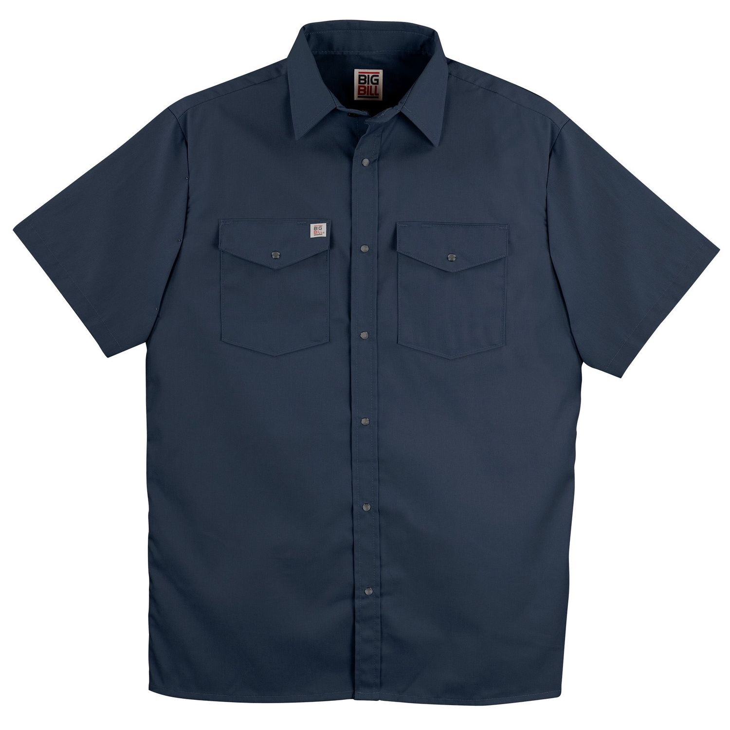 Chemise de Travail Big Bill 237 Manches courtes et boutons pression, Couleur: Marine, Grandeur: S, Longueur: REG
