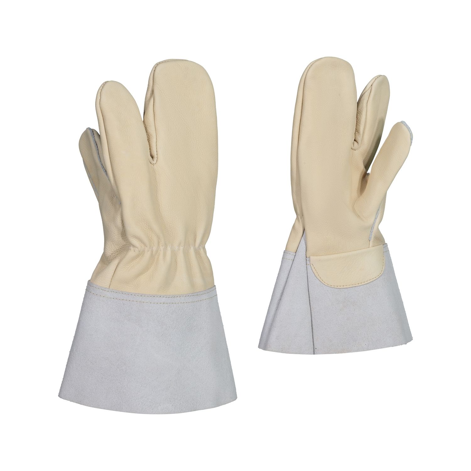 Mitaine 10/4 Job 44523 poignet long pas doublé 1 doigt, Couleur: GRIS, Grandeur: L