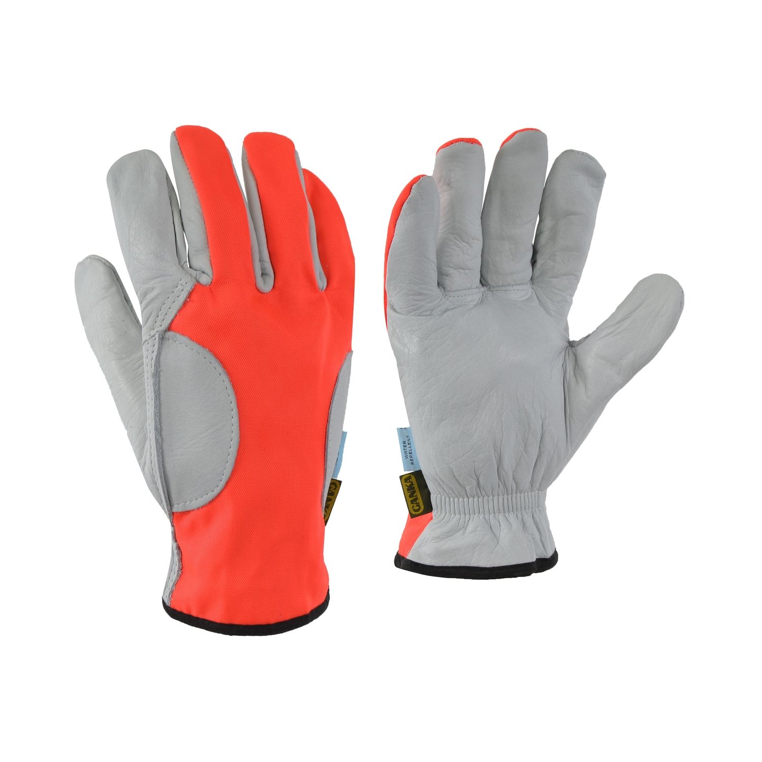 *Solde* Gant 10/4 Job 18N8470 cuir imperméable, Couleur: ORANGE, Grandeur: S