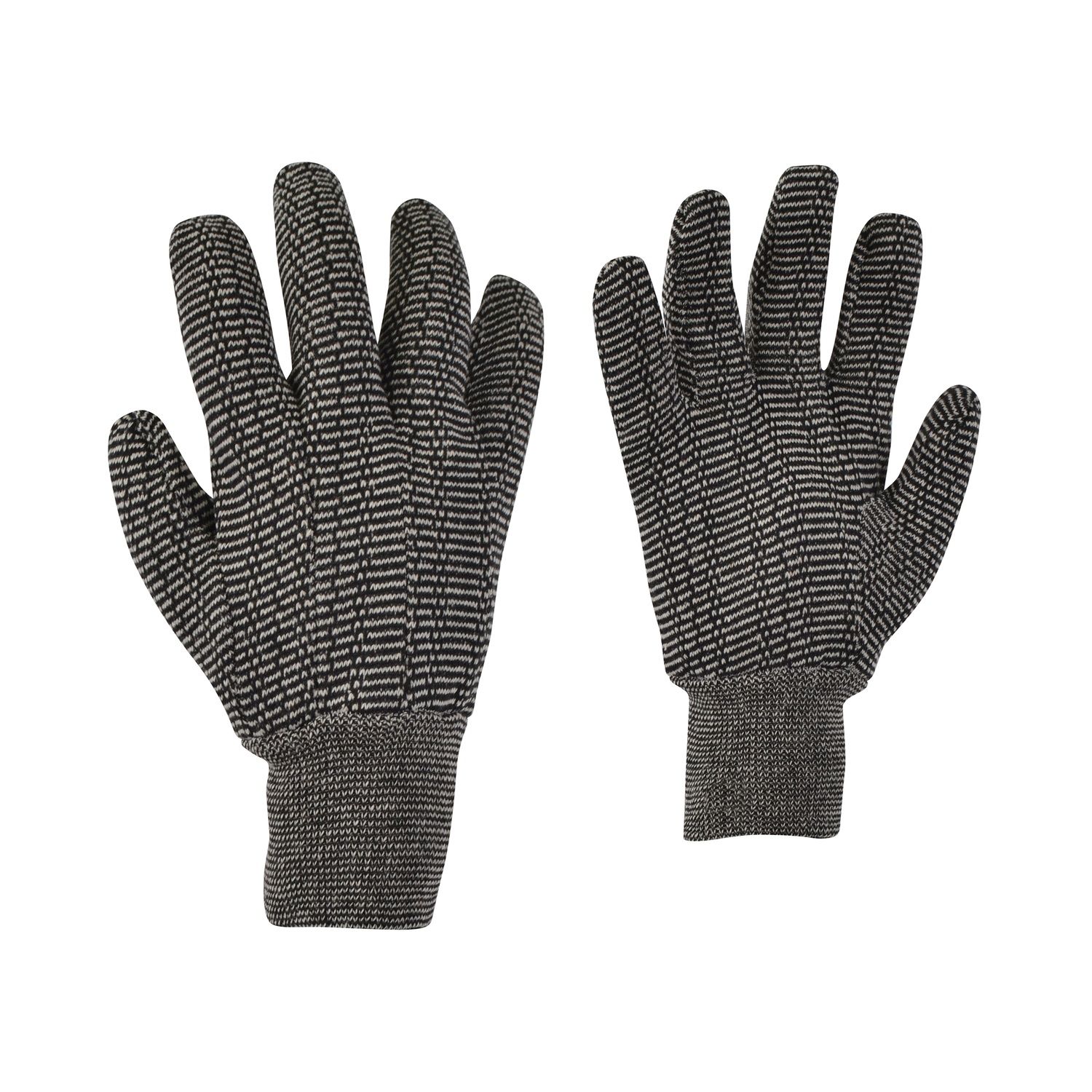 Gants de travail en manche élastique tricotée10/4 Job T20190, Couleur: GRIS/ NOIR, Grandeur: UNIQUE