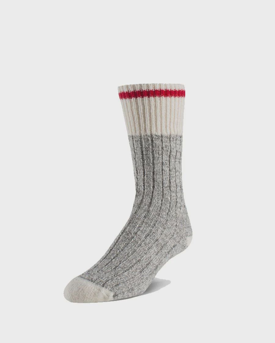 Bas Duray T171 50% Laine, Couleur: GRIS/ROUGE, Taille: S