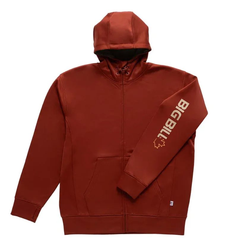 Gilet BIG BILL BBFL90 ouaté zip+capuche imprimé manche, Couleur: BRIQUE, Grandeur: M