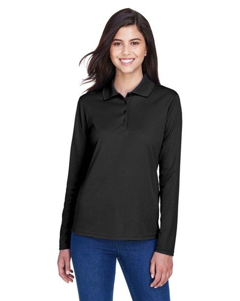 Polo Long Manche Core 365 78192 100% polyester pique, Couleur: Noir, Grandeur: XS