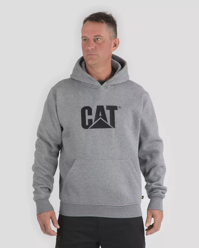 Sweat à capuche CAT CATW10646 Logo brodé haute qualité, Couleur: Gris, Grandeur: M