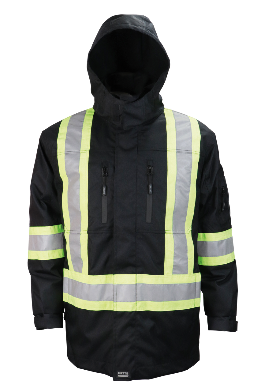 Manteau GATTSWORKWEAR 830X4 Haute visibilité, Couleur: Noir, Grandeur: S