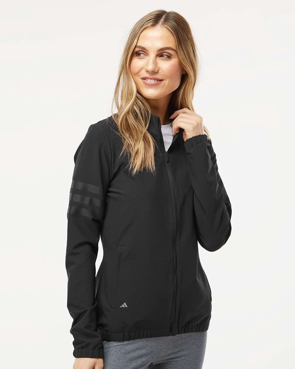Veste Adidas A268 à 3 bandes pour femmes, Couleur: Noir, Grandeur: L