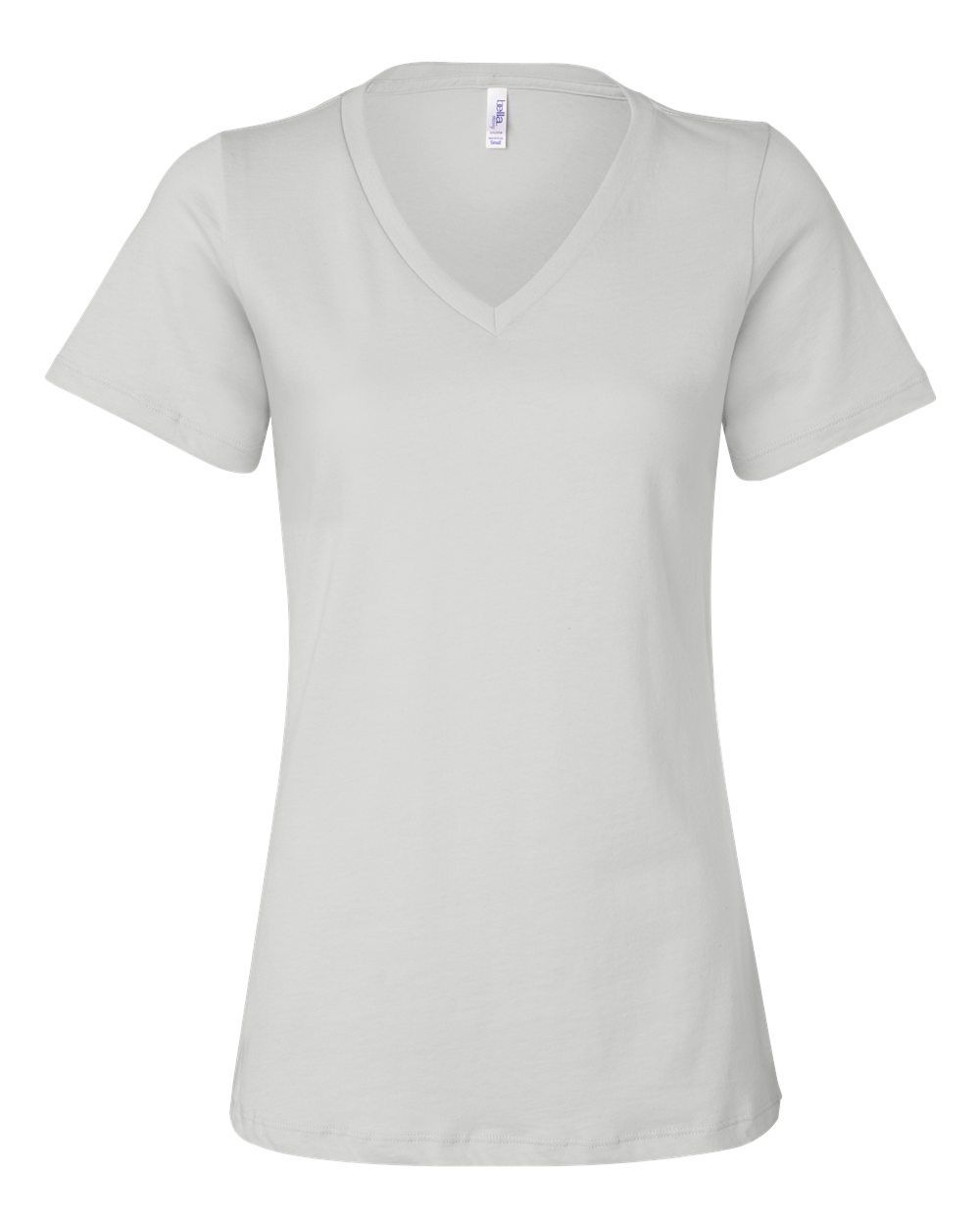 T-Shirt Bella Canva 6405 Col V pour dames, Couleur: Blanc, Grandeur: L