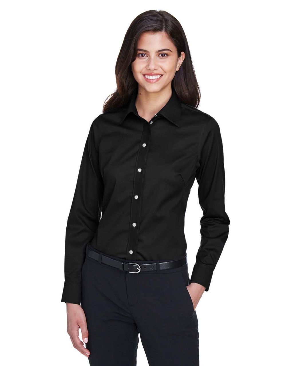 Chemise Devon &amp; Jones DG530W Stretch Twill, Couleur: Noir, Grandeur: 2XL